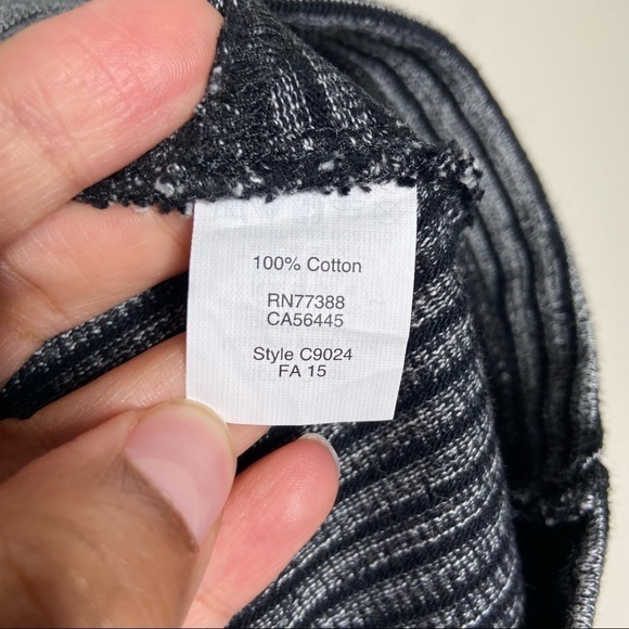 Madewell Size XS Stripe Crossover Tank Top 100% Cotton Black C9024 - Picture 4 of 6